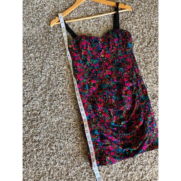 Nanette Lepore floral multicolor mini dress rugged size 0 Y2K Boho Feminine - Picture 7 of 9